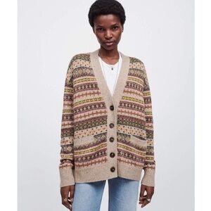 NWT Re/Done 90’s Fair Isle Oversized Cardigan